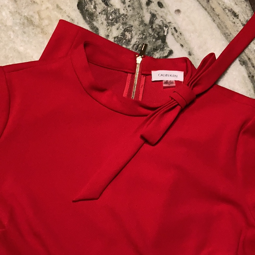 Vibrant red Calvin Klein dress
